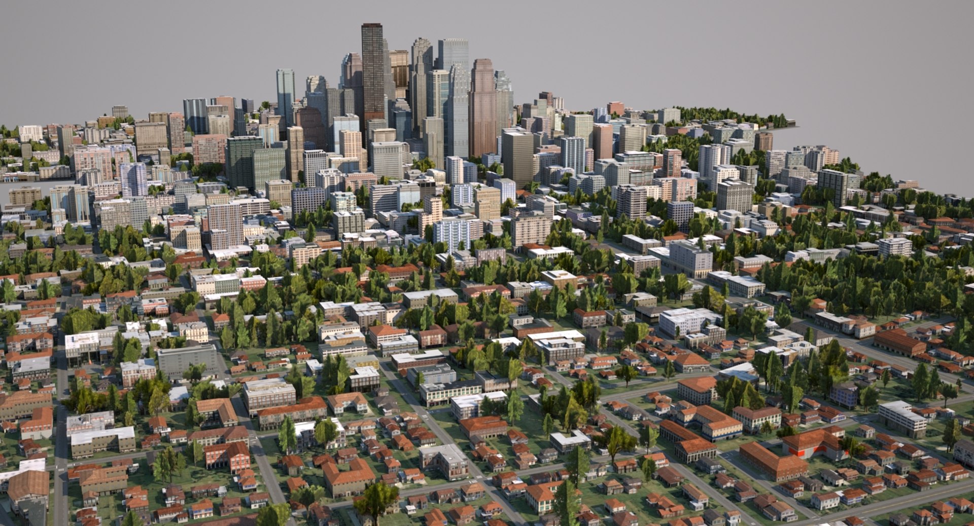 Cityscape Scene Highrise 3d Model