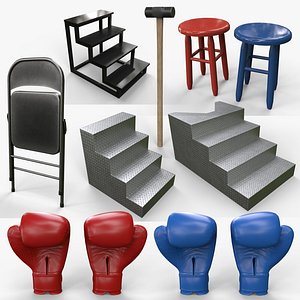 PBR Boxing and Wrestling Rings Props 3D model