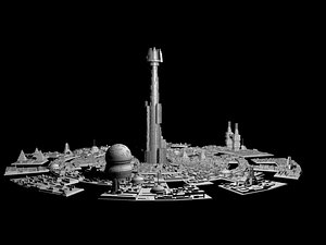 city sci fi 3d max