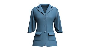 Girls Three-Quarter Cape Sleeve Blazer model