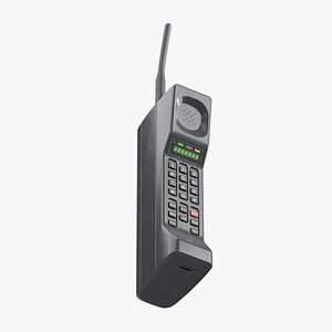 Vintage Phone Retro Premium Brick Black