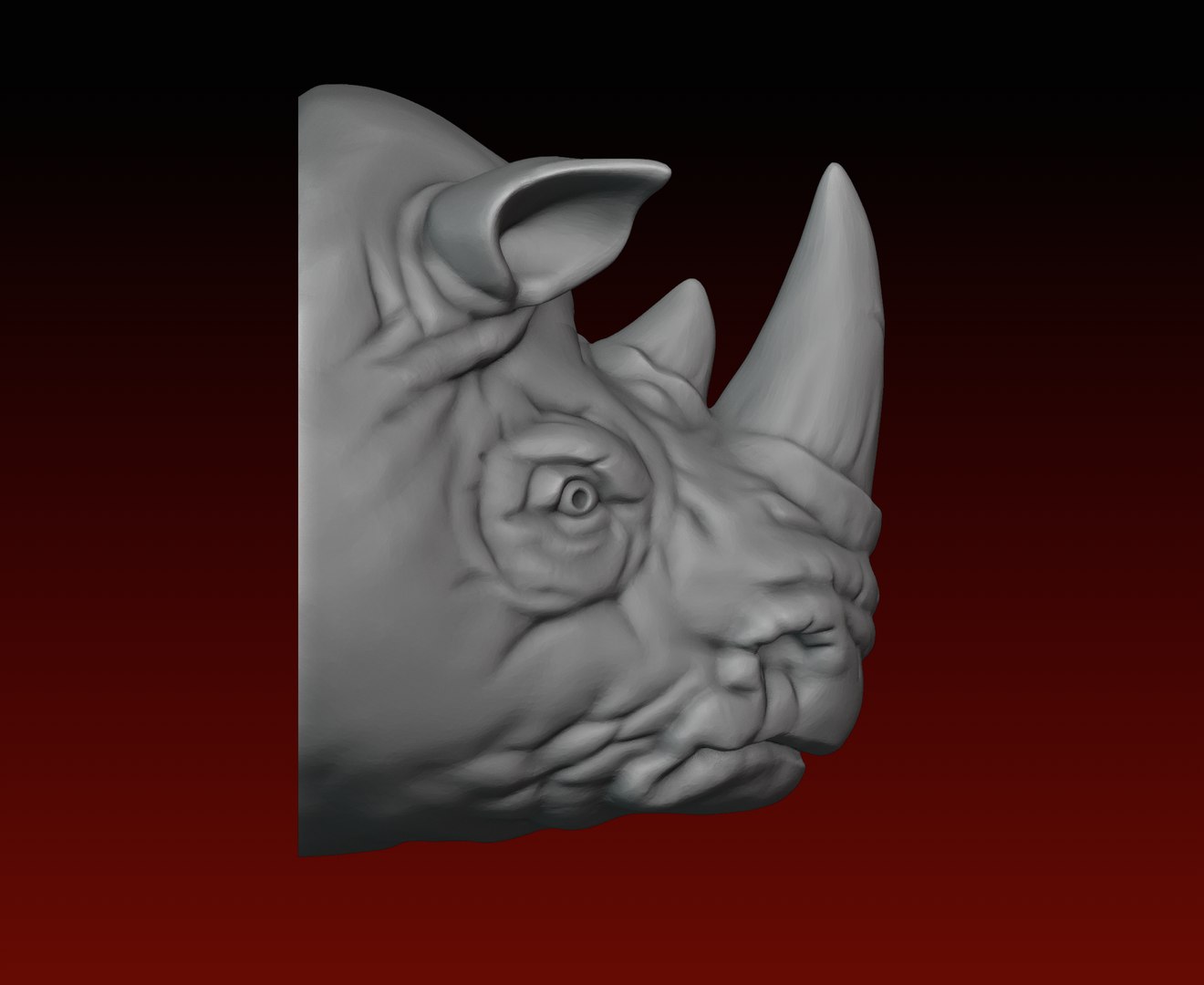3D Model Rhino Head 3D Print - TurboSquid 1876676