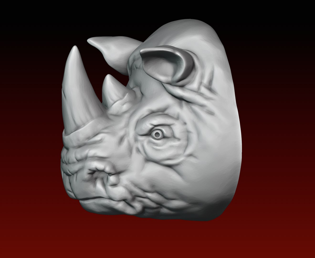 3D Model Rhino Head 3D Print - TurboSquid 1876676