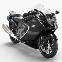 Aero-Fairing Twin-Seat Sport Motorcycle Black Red