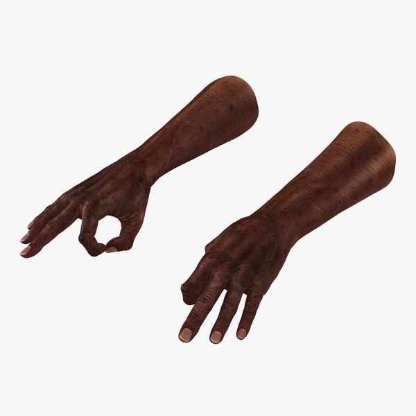 old african man hands 3d model