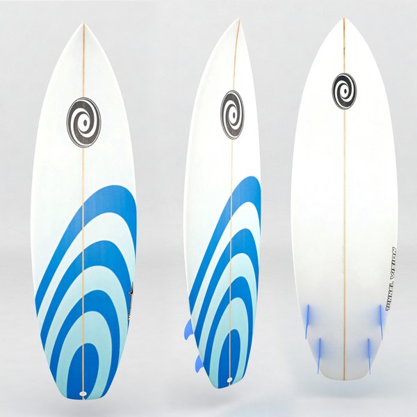 white and blue surfboard