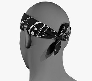 black paisley bandana 3D model