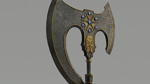 Slavic viking great fantasy axe 3D model