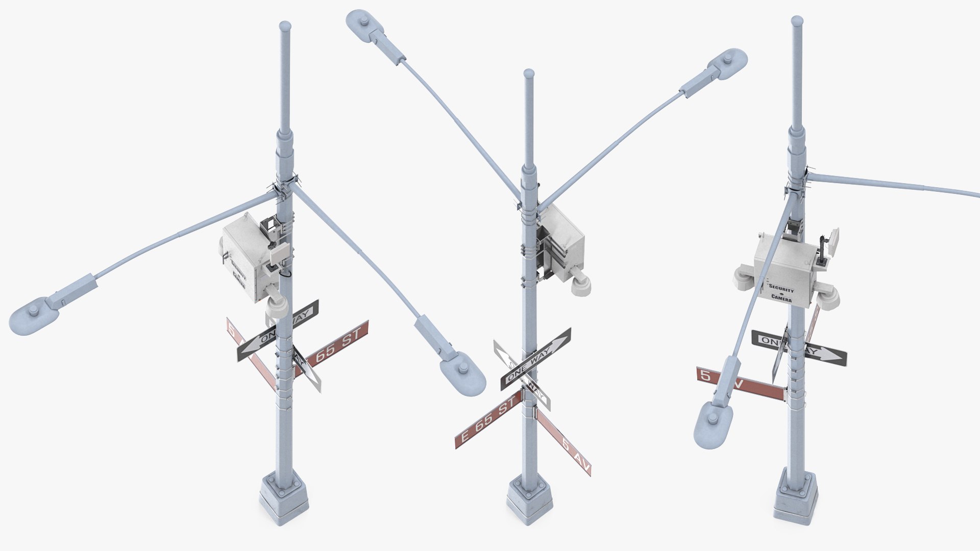 Street Facial Recognition Cameras on Post 3D model preview