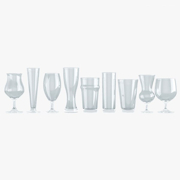3D Pint Beer Glasses Shapes TurboSquid 2025032