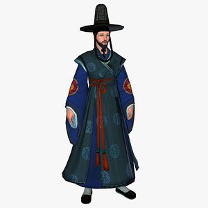 Animated Ancient Korean 3D model