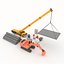 Sammlung Baumaschinen und Materialien Stilisierte Lowpoly