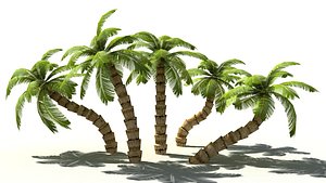 cartoon palm trees 3d model