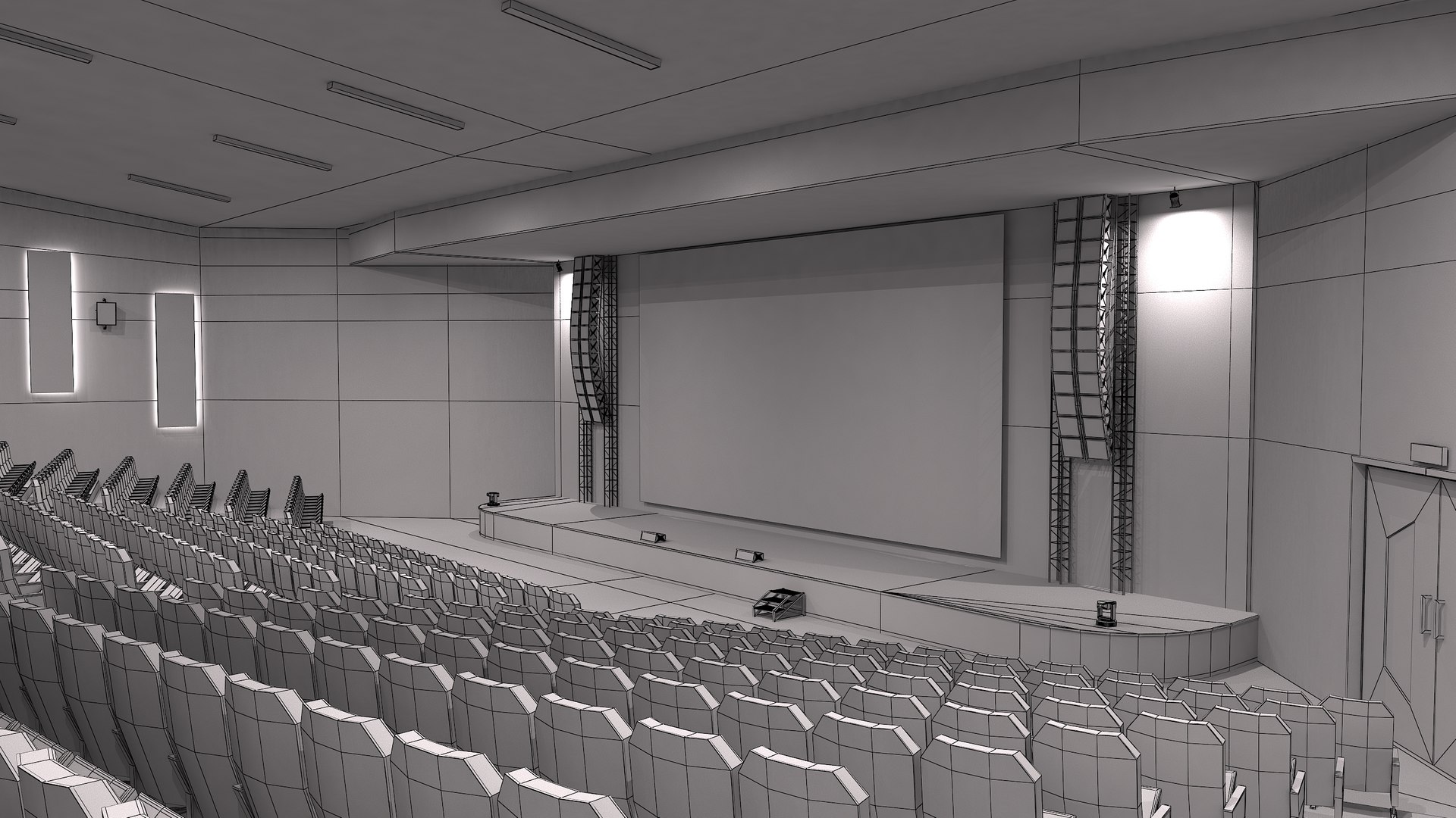 3D movie theater interior - TurboSquid 1659999