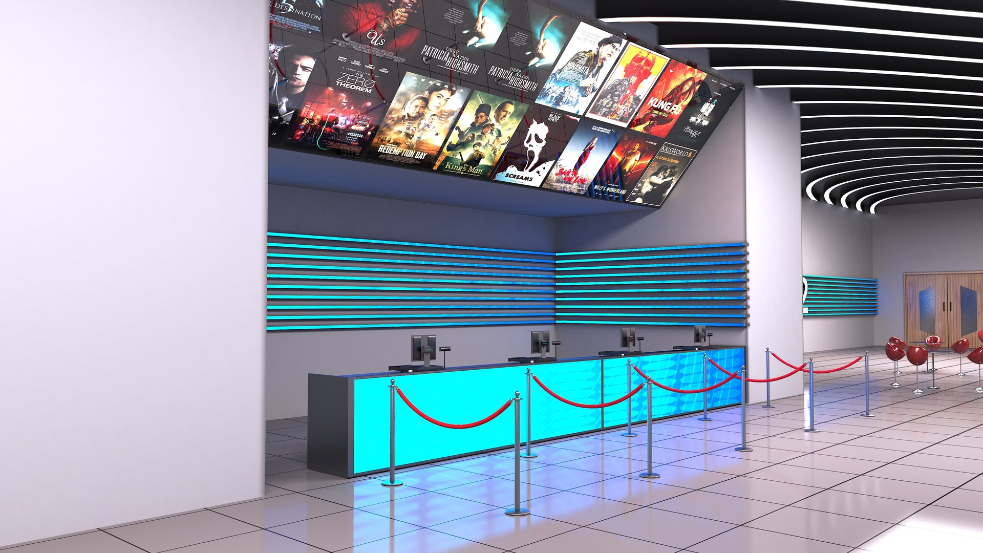 3D movie theater interior - TurboSquid 1659999