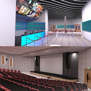 3D movie theater interior