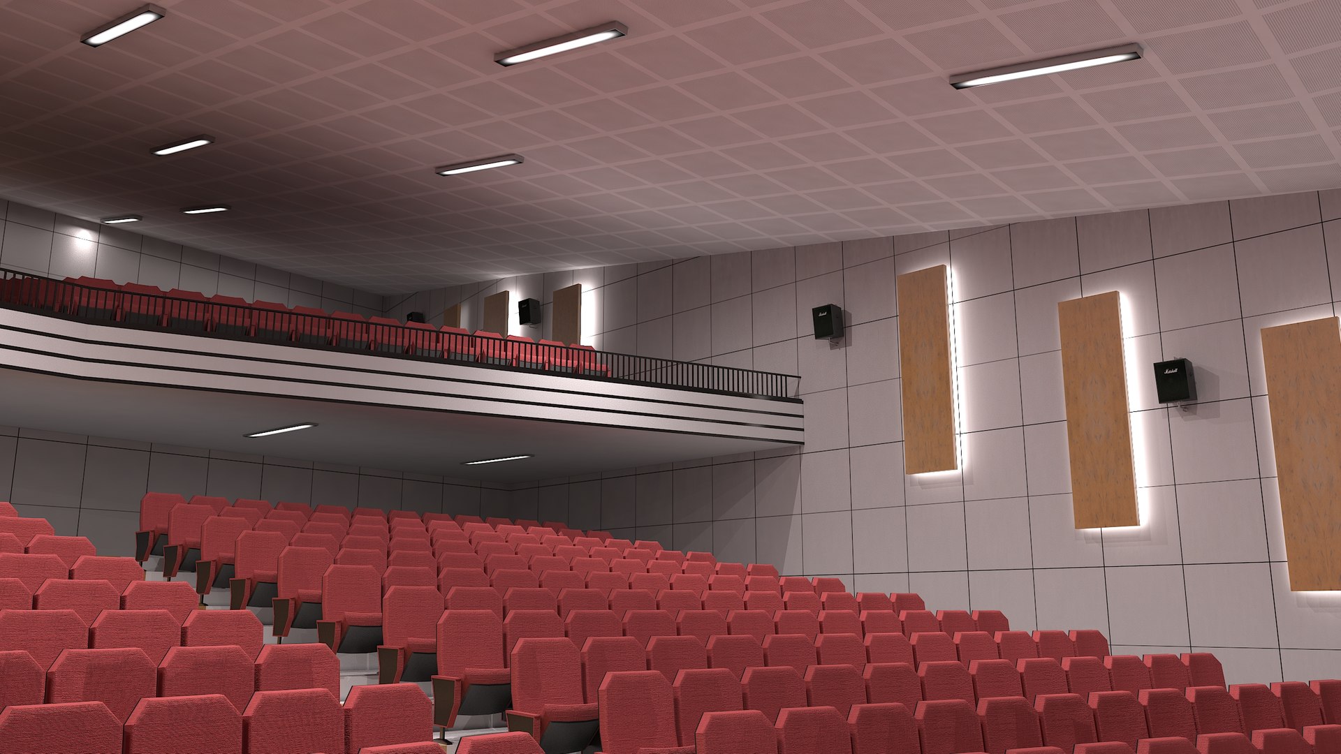 3D movie theater interior - TurboSquid 1659999