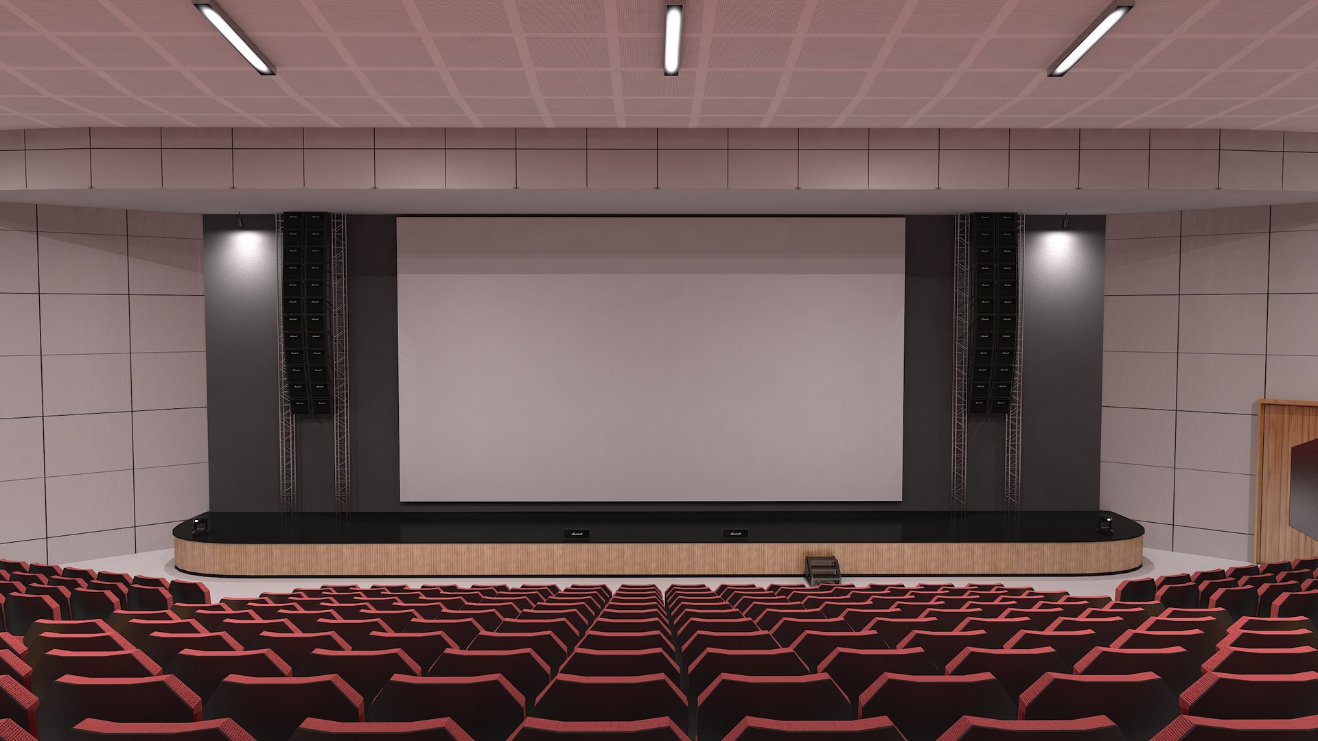 3D movie theater interior - TurboSquid 1659999