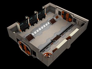 sci-fi control room 3d model