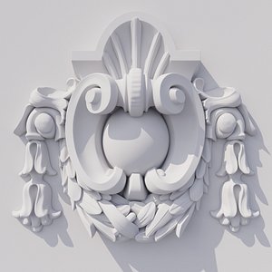 Custom made cartouche baroque architecture detail 3D model