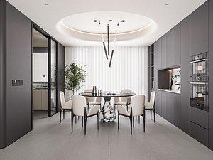 Modern dining room 3D model