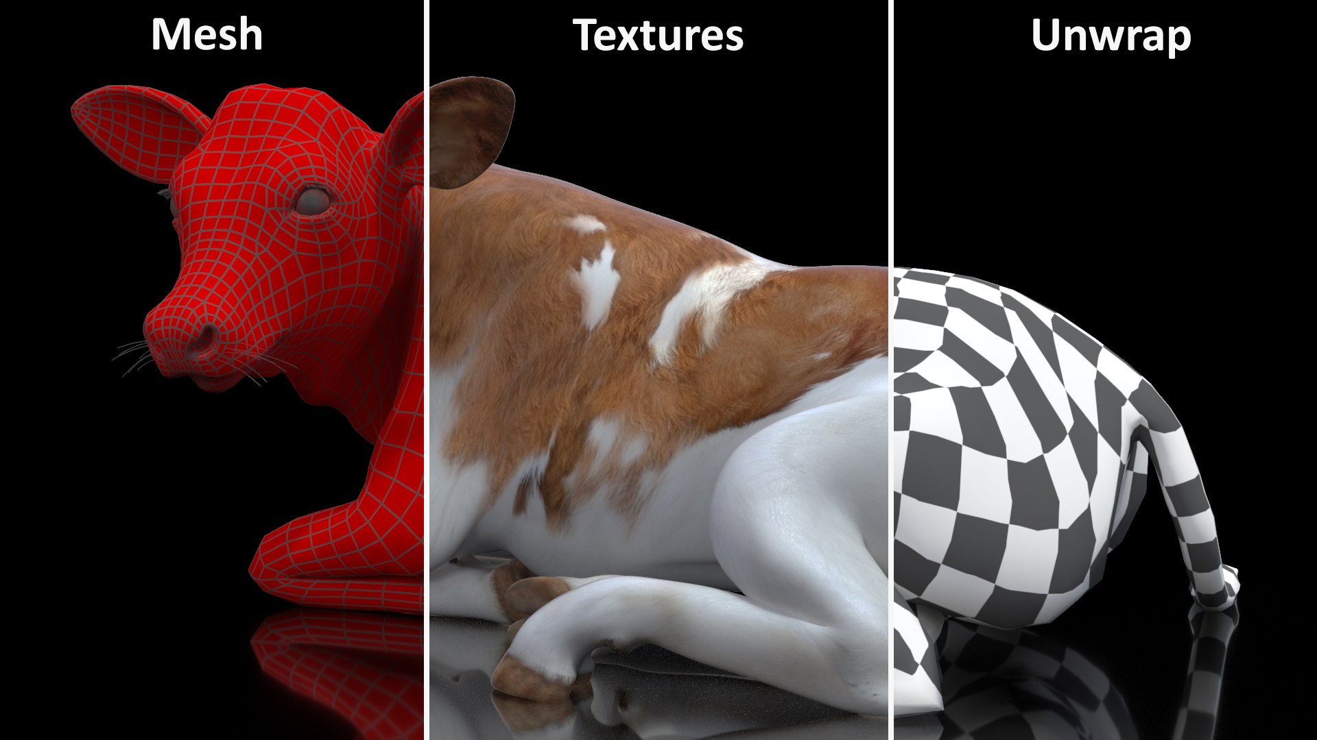 3D Cow Calf In Lying Pose Model - TurboSquid 2258829