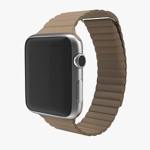 obj apple watch 42mm brown leather