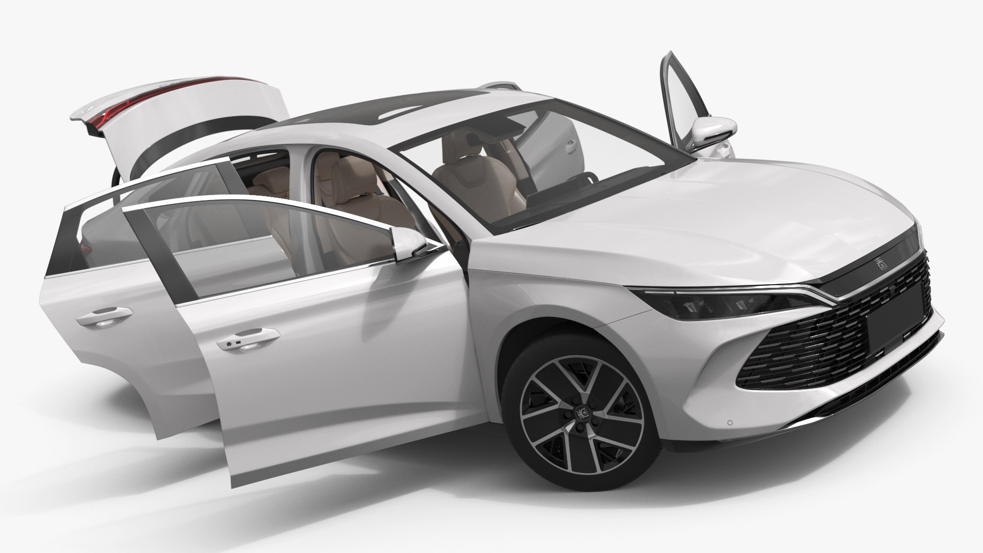 BYD Qin L DM-i Executive Car White Rigged for Maya 3D model preview