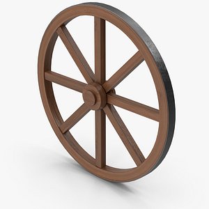 3D Old Wooden Wheel model