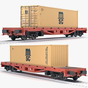 flat rail car msc 3D