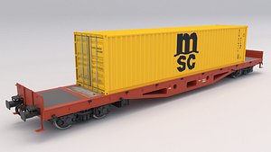 flat rail car msc 3D