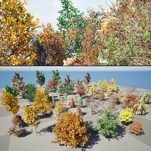 3D 3D Fall Trees Megapack - Variety and Realism model