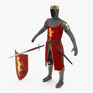 crusader knight king armor 3D model