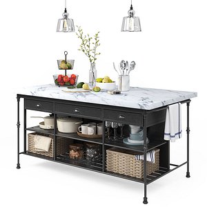 3D kitchen decor set model