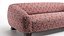 Curved Modern Sofa Zigzag Fabric Upholstery