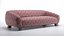 Curved Modern Sofa Zigzag Fabric Upholstery