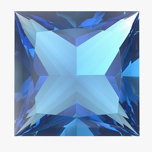 Princess Cut Blue Topaz 3D model