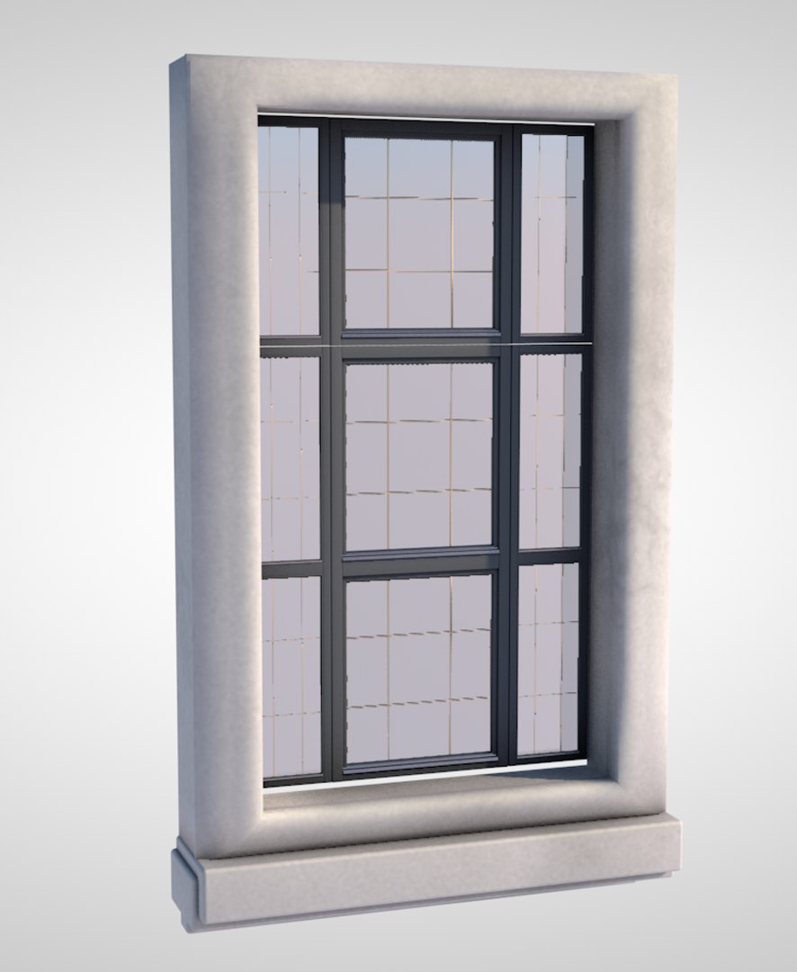 Window sash frame 3D model - TurboSquid 1400654