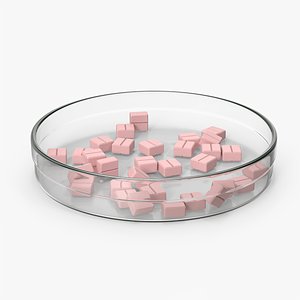 Pills In Petri Dish 3D model