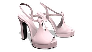 Cute Front Bow Thick Heels Shoes model