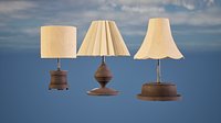 Lampu Meja Traditional Wooden Table Lamp