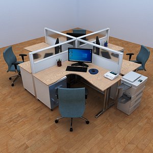 Quad Workstation 8K 3D model