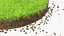 3D Round Soil with Grass Fur