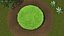 3D Round Soil with Grass Fur