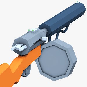 Stylized Hellriegel Machine Gun Low Poly Mobile Ready 3D model