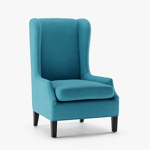 Elegant Blue Wing Chair
