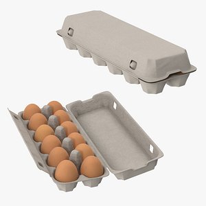 Egg Container 01 Open and Closed