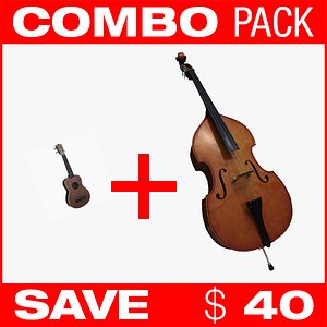 combo contrabass ukulele 3d max