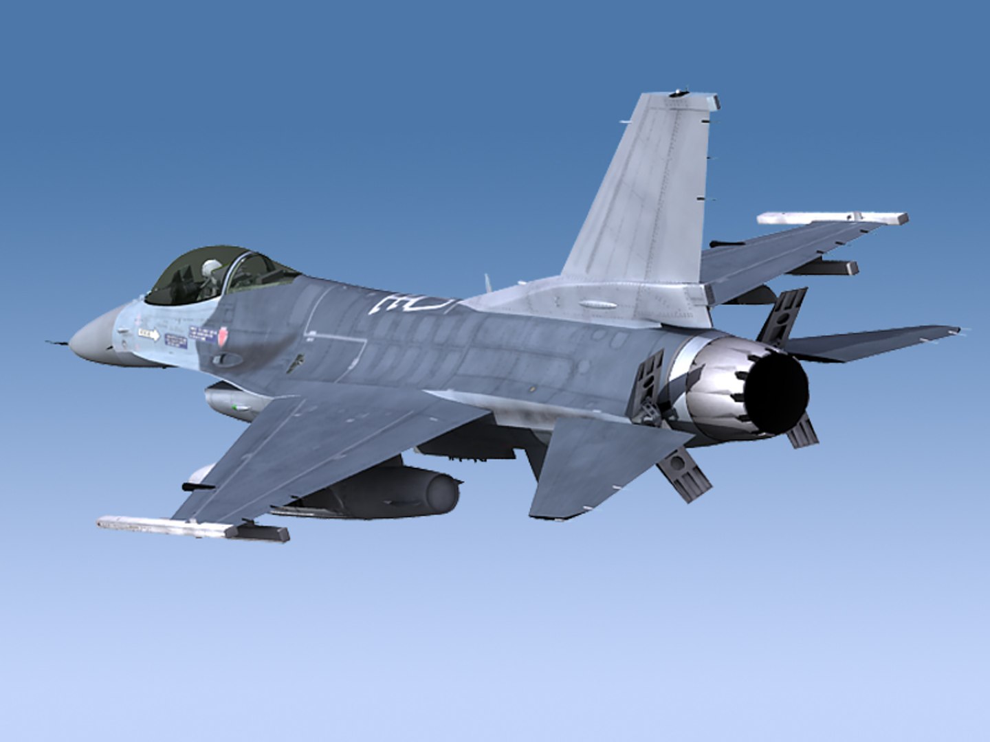 3d F 16 Viper Unwrapped Model 5557