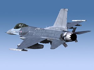 3d f-16 viper unwrapped model